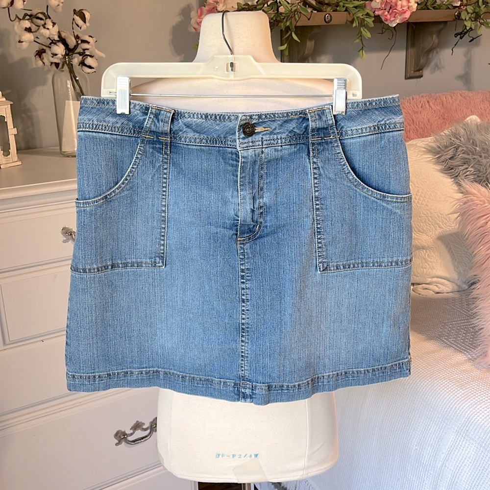 St Johns Bay Denim Jean Skirt Womens 16